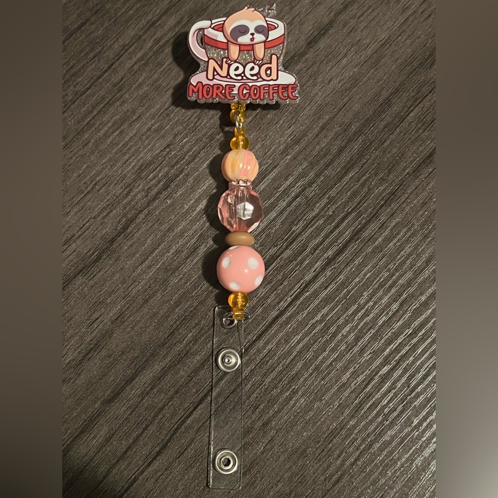 Coffee badge reel